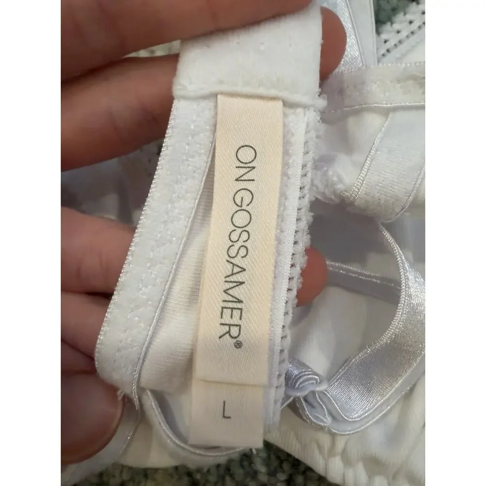 Ongossamer Wireless White Bralette Style 010404 Sz L NEW